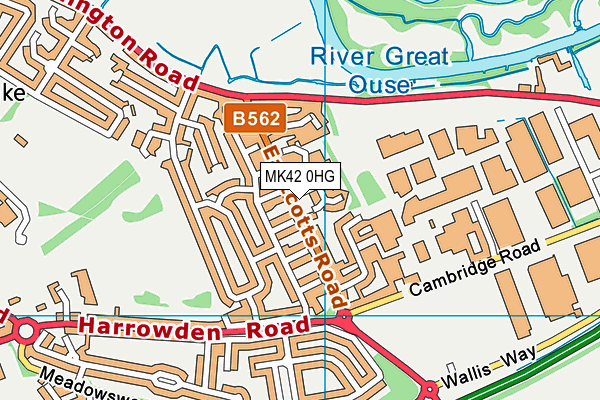 MK42 0HG map - OS VectorMap District (Ordnance Survey) MK42 0HG map - OS VectorMap District (Ordnance Survey)