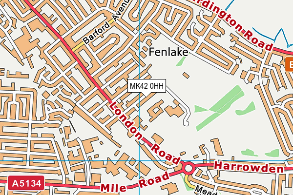MK42 0HH map - OS VectorMap District (Ordnance Survey)
