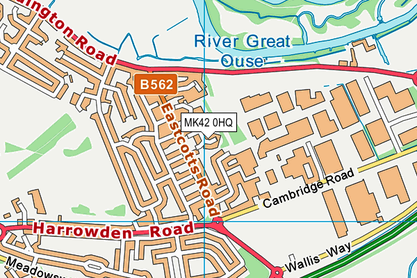 MK42 0HQ map - OS VectorMap District (Ordnance Survey)