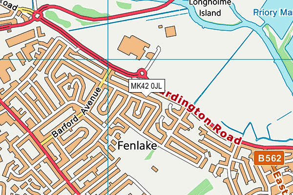 MK42 0JL map - OS VectorMap District (Ordnance Survey)