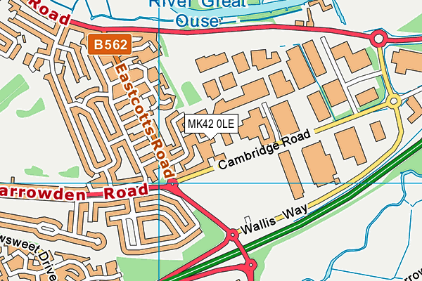 MK42 0LE map - OS VectorMap District (Ordnance Survey) MK42 0LE map - OS VectorMap District (Ordnance Survey)