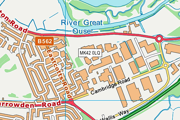 MK42 0LQ map - OS VectorMap District (Ordnance Survey)