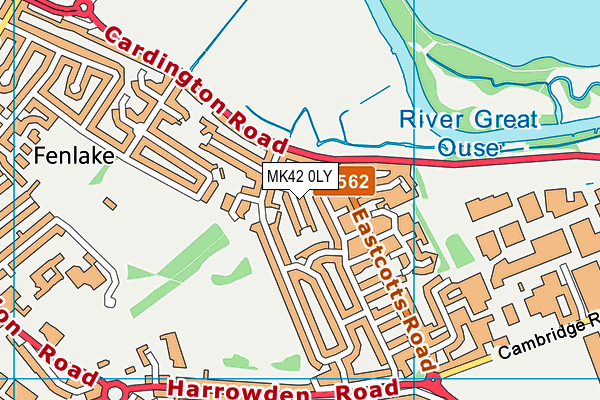MK42 0LY map - OS VectorMap District (Ordnance Survey)