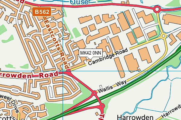 MK42 0NN map - OS VectorMap District (Ordnance Survey)