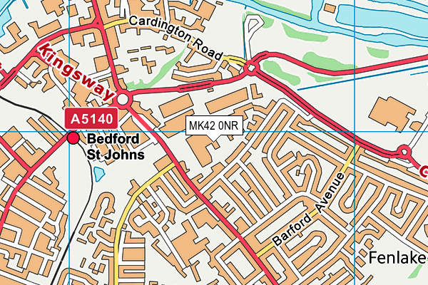 MK42 0NR map - OS VectorMap District (Ordnance Survey)