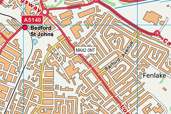 MK42 0NT map - OS VectorMap District (Ordnance Survey)