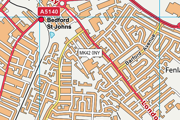 MK42 0NY map - OS VectorMap District (Ordnance Survey)