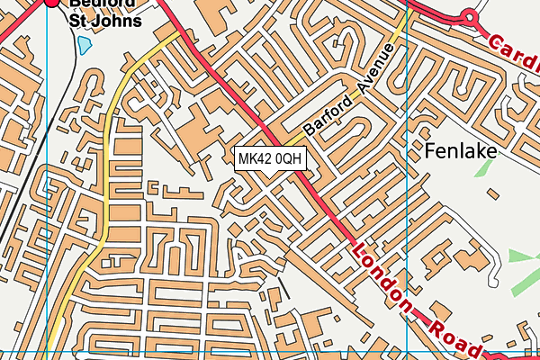 MK42 0QH map - OS VectorMap District (Ordnance Survey)