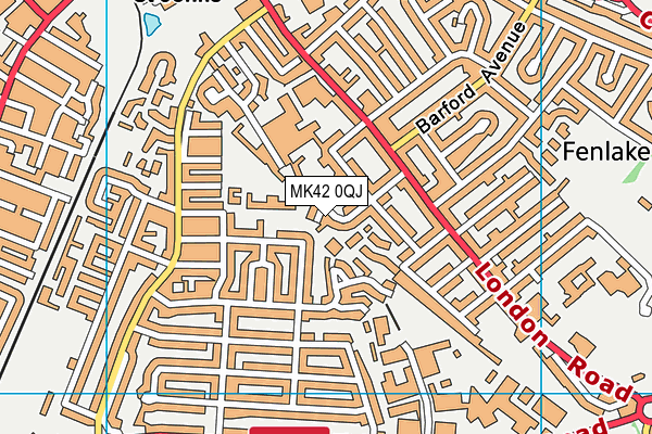 MK42 0QJ map - OS VectorMap District (Ordnance Survey)