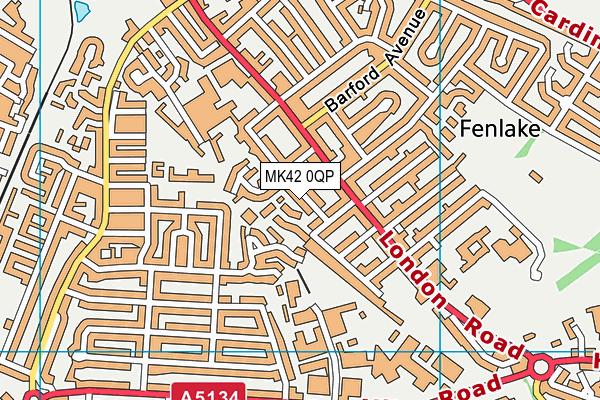 MK42 0QP map - OS VectorMap District (Ordnance Survey)