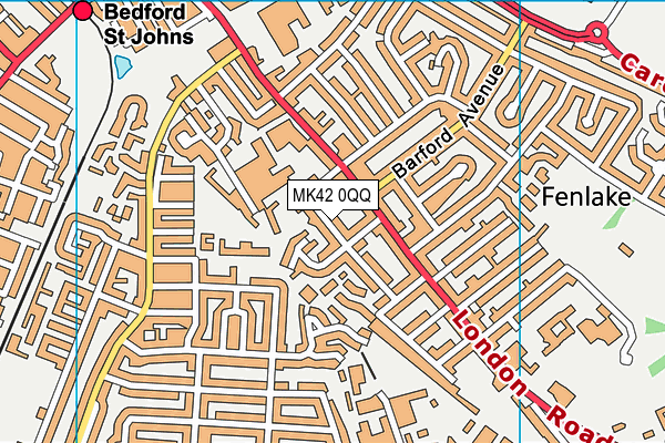 MK42 0QQ map - OS VectorMap District (Ordnance Survey)