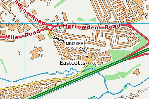 MK42 0RE map - OS VectorMap District (Ordnance Survey)