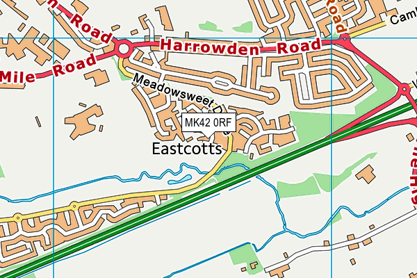 MK42 0RF map - OS VectorMap District (Ordnance Survey)