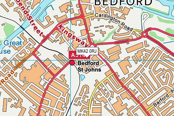 MK42 0RJ map - OS VectorMap District (Ordnance Survey)