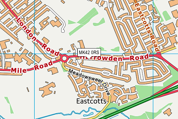 MK42 0RS map - OS VectorMap District (Ordnance Survey)