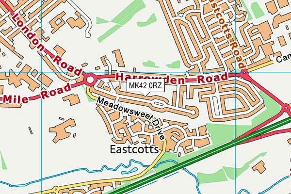 MK42 0RZ map - OS VectorMap District (Ordnance Survey) MK42 0RZ map - OS VectorMap District (Ordnance Survey)
