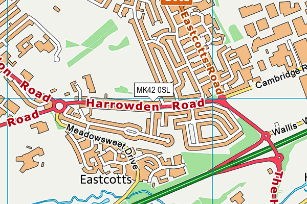 MK42 0SL map - OS VectorMap District (Ordnance Survey) MK42 0SL map - OS VectorMap District (Ordnance Survey)