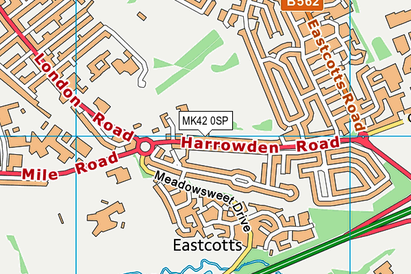 MK42 0SP map - OS VectorMap District (Ordnance Survey)