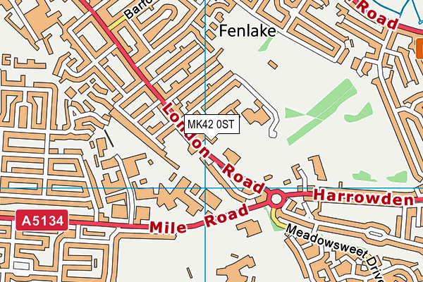 MK42 0ST map - OS VectorMap District (Ordnance Survey) MK42 0ST map - OS VectorMap District (Ordnance Survey)