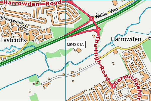MK42 0TA map - OS VectorMap District (Ordnance Survey) MK42 0TA map - OS VectorMap District (Ordnance Survey)