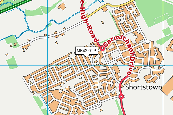 MK42 0TP map - OS VectorMap District (Ordnance Survey)