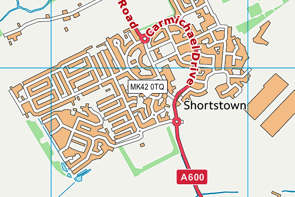 MK42 0TQ map - OS VectorMap District (Ordnance Survey)