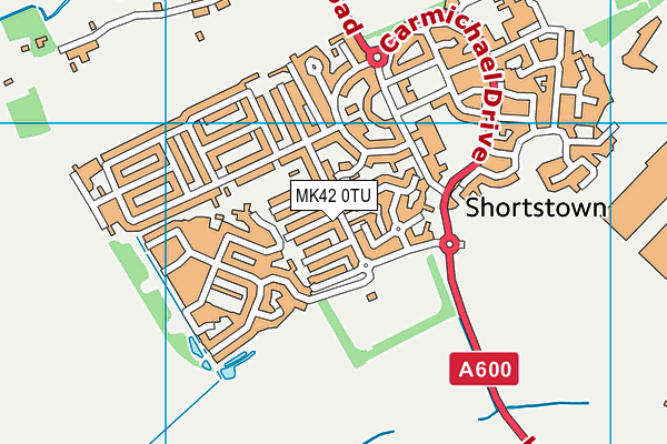 MK42 0TU map - OS VectorMap District (Ordnance Survey)