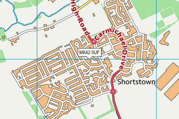 MK42 0UF map - OS VectorMap District (Ordnance Survey)