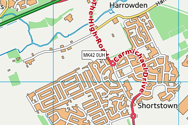 MK42 0UH map - OS VectorMap District (Ordnance Survey)