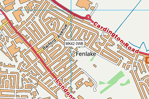 MK42 0WB map - OS VectorMap District (Ordnance Survey) MK42 0WB map - OS VectorMap District (Ordnance Survey)