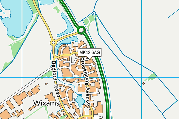 MK42 6AG map - OS VectorMap District (Ordnance Survey)