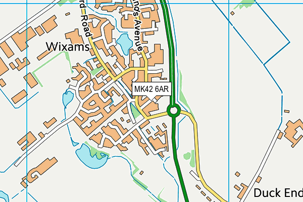 MK42 6AR map - OS VectorMap District (Ordnance Survey)