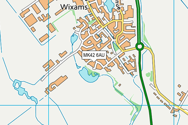 MK42 6AU map - OS VectorMap District (Ordnance Survey)