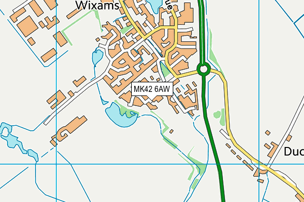 MK42 6AW map - OS VectorMap District (Ordnance Survey) MK42 6AW map - OS VectorMap District (Ordnance Survey)