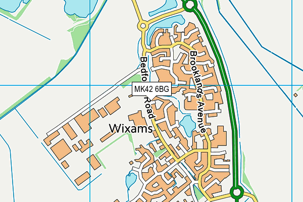 MK42 6BG map - OS VectorMap District (Ordnance Survey)