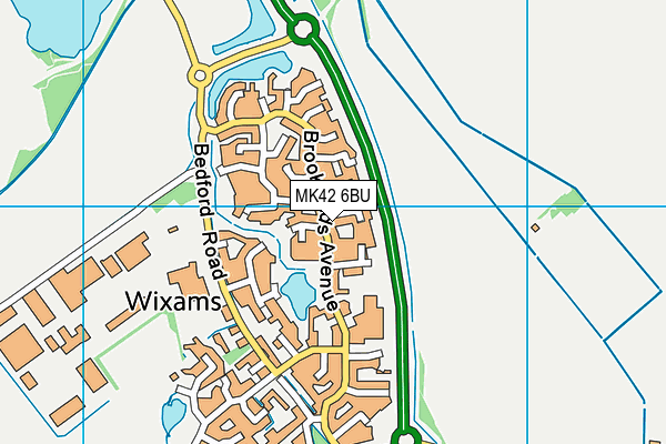 MK42 6BU map - OS VectorMap District (Ordnance Survey)
