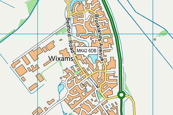 MK42 6DB map - OS VectorMap District (Ordnance Survey)