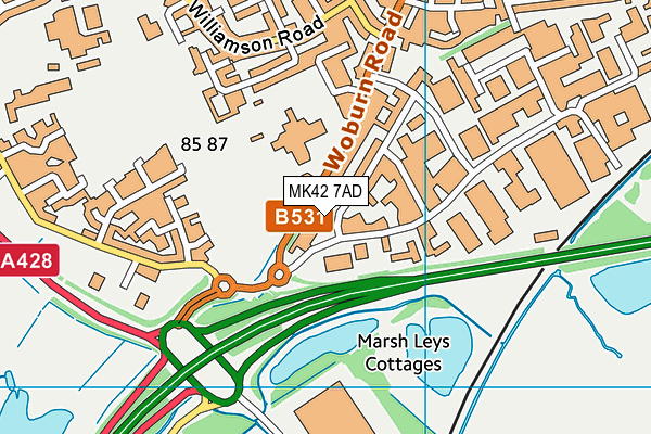 MK42 7AD map - OS VectorMap District (Ordnance Survey) MK42 7AD map - OS VectorMap District (Ordnance Survey)