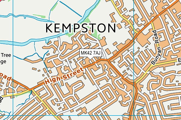 MK42 7AJ map - OS VectorMap District (Ordnance Survey) MK42 7AJ map - OS VectorMap District (Ordnance Survey)