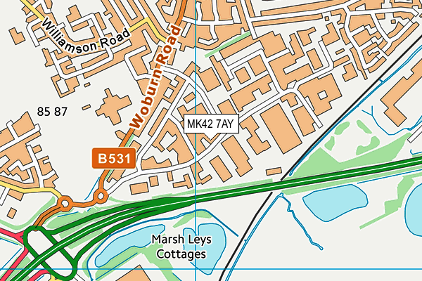 MK42 7AY map - OS VectorMap District (Ordnance Survey) MK42 7AY map - OS VectorMap District (Ordnance Survey)