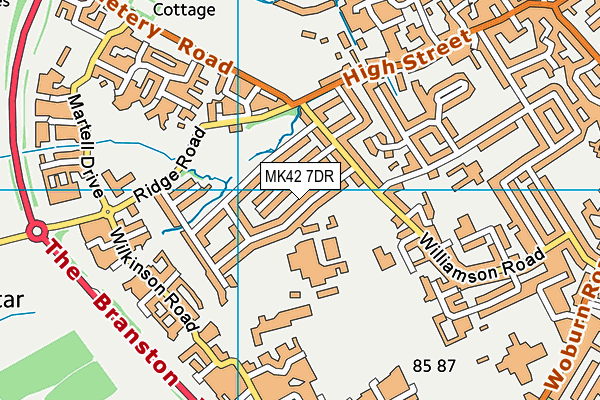 MK42 7DR map - OS VectorMap District (Ordnance Survey) MK42 7DR map - OS VectorMap District (Ordnance Survey)