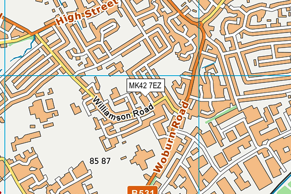 MK42 7EZ map - OS VectorMap District (Ordnance Survey) MK42 7EZ map - OS VectorMap District (Ordnance Survey)