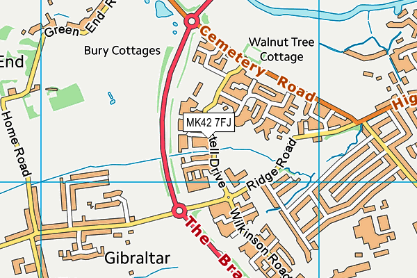 MK42 7FJ map - OS VectorMap District (Ordnance Survey) MK42 7FJ map - OS VectorMap District (Ordnance Survey)