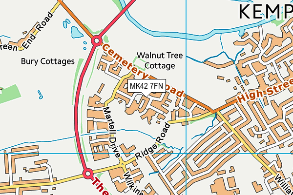 MK42 7FN map - OS VectorMap District (Ordnance Survey) MK42 7FN map - OS VectorMap District (Ordnance Survey)