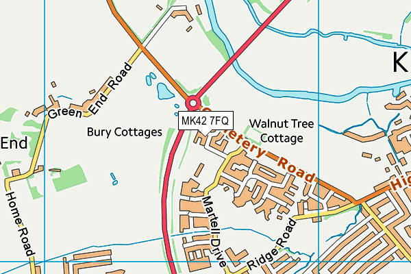 MK42 7FQ map - OS VectorMap District (Ordnance Survey) MK42 7FQ map - OS VectorMap District (Ordnance Survey)