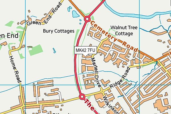 MK42 7FU map - OS VectorMap District (Ordnance Survey)