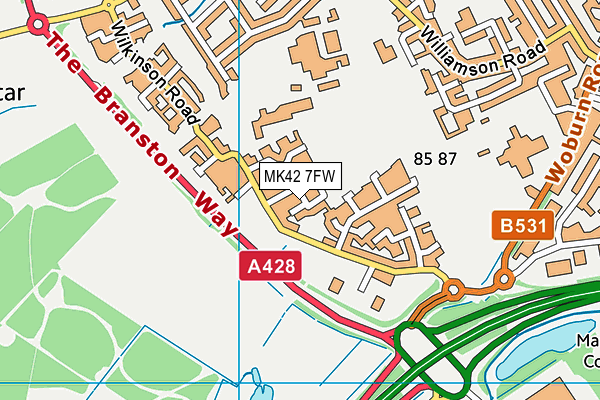 MK42 7FW map - OS VectorMap District (Ordnance Survey) MK42 7FW map - OS VectorMap District (Ordnance Survey)