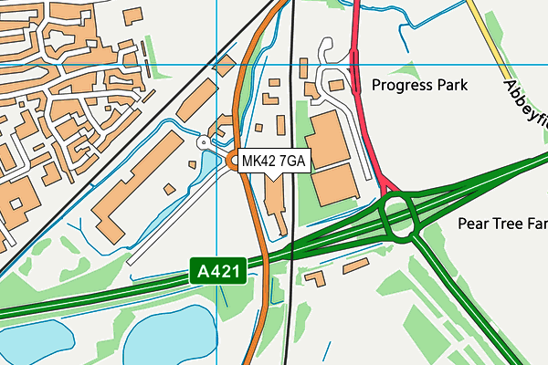 MK42 7GA map - OS VectorMap District (Ordnance Survey) MK42 7GA map - OS VectorMap District (Ordnance Survey)