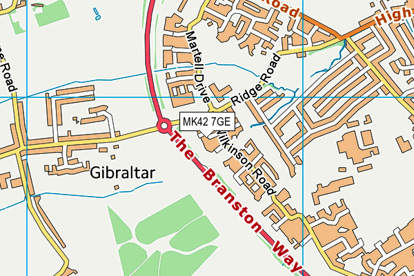 MK42 7GE map - OS VectorMap District (Ordnance Survey) MK42 7GE map - OS VectorMap District (Ordnance Survey)