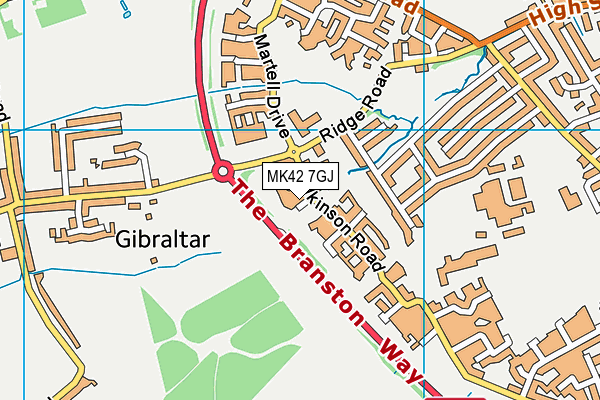 MK42 7GJ map - OS VectorMap District (Ordnance Survey) MK42 7GJ map - OS VectorMap District (Ordnance Survey)